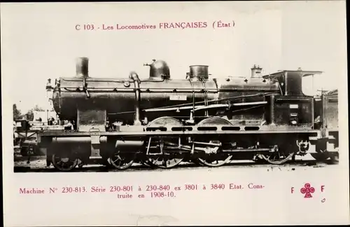 Ak Les Locomotives Francaises, Etat, Machine No. 230-813
