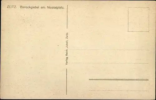 Ak Zeitz im Burgenlandkreis, Barockgiebel am Nicolaiplatz