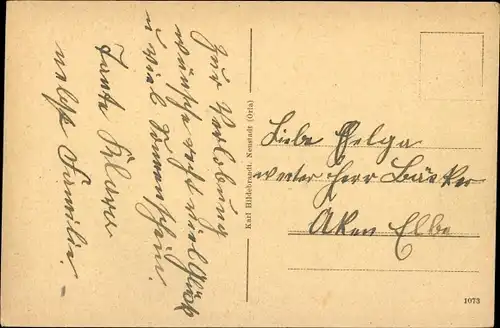 Ak Neustadt an der Orla, Rathaustreppe