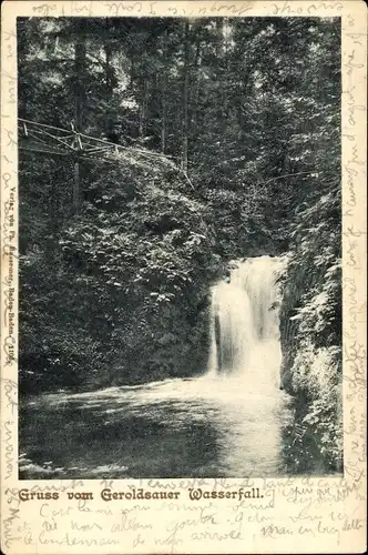 Ak Geroldsau Lichtental Baden-Baden am Schwarzwald, Geroldsauer Wasserfall