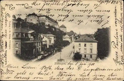 Ak Tübingen am Neckar, Straßenpartie