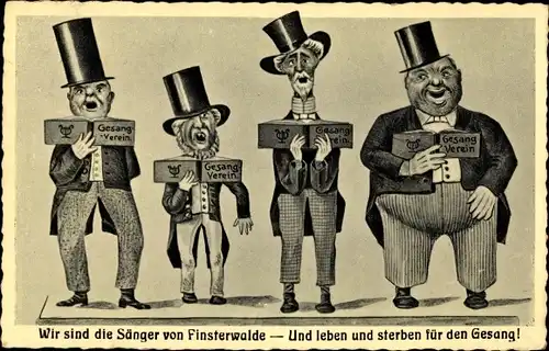 Künstler Ak Richter, B., Finsterwalde, Wir sind die Sänger von Finsterwalde