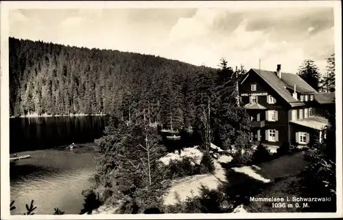 Ak Mummelsee Seebach im Schwarzwald Baden, Hotel am See