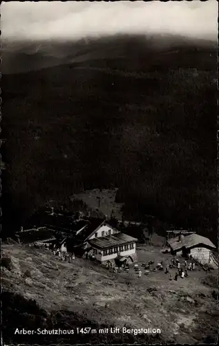 Ak Bayerisch Eisenstein in Niederbayern, Großer Arber, Arber Schutzhaus, Bergstation