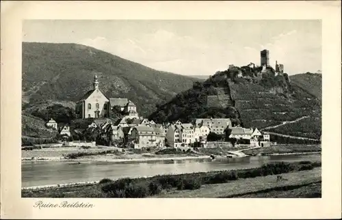 Ak Beilstein an der Mosel, Ruine Beilstein, Partie an der Mosel