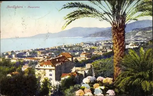 Ak Bordighera Liguria, Panorama