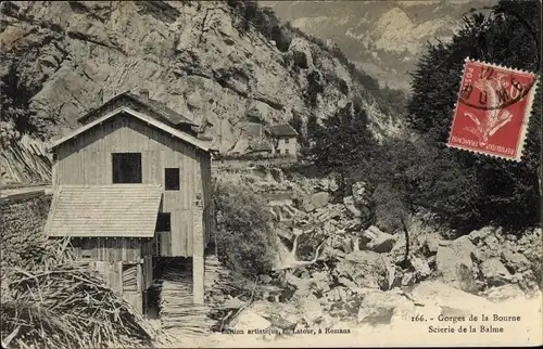Ak La Balme Isère, Gorges de la Bourne, Scierie de la Balme