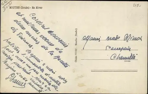 Ak Mouthe Doubs, En Hiver