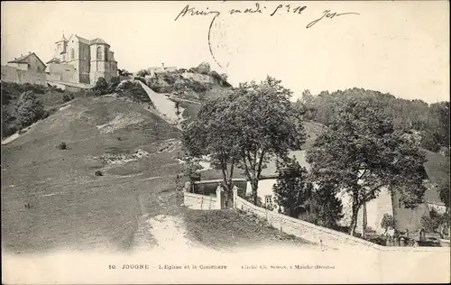 Ak Jougne Doubs, L'Eglise et le Cimetiere