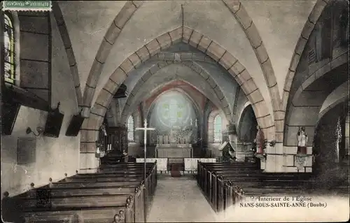 Ak Nans sous Sainte Anne Doubs, Interieur de l'Eglise