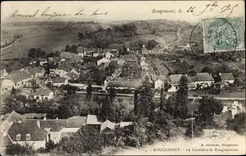 Ak Rougemont Territoire de Belfort, Le Cimetiere et Rougemontot