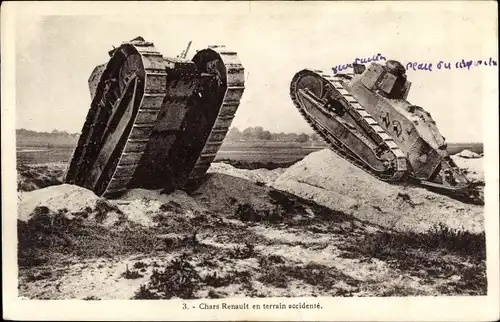 Ak Chars Renault en terrain accidente, Französische Panzer