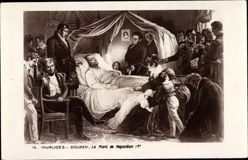 Künstler Ak Steuben, La Mort de Napoleon I., Sterbebett, Familie