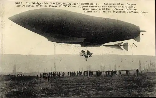 Ak Dirigéable République, Französisches Luftschiff