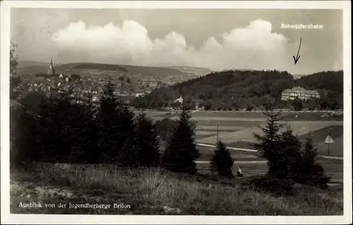 Ak Brilon im Sauerland, Panorama mit Schwesternheim, Blick von der Jugendherberge