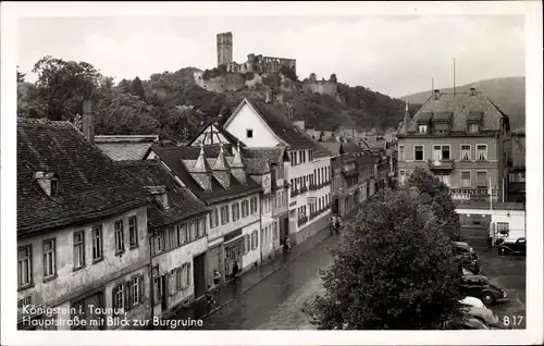 Ak Königstein im Taunus, Hauptstraße, Burgruine Königstein
