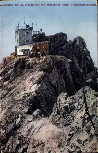 Ak Garmisch Partenkirchen in Oberbayern, Münchner Haus auf der Zugspitze