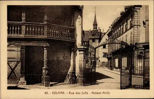 Ak Colmar Kolmar Elsass Haut Rhin, Rue des Juifs, Maison Molly