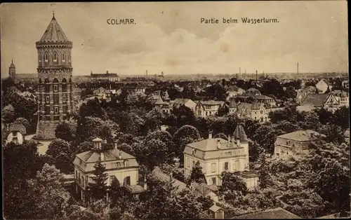 Ak Colmar Kolmar Elsass Haut Rhin, Partie beim Wasserturm