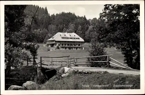 Ak Titisee Neustadt Schwarzwald, Jugendherberge, Feldweg, Brücke