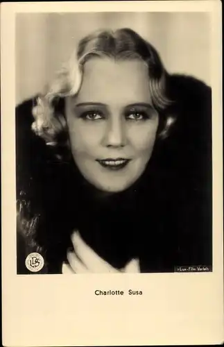 Ak Schauspielerin Charlotte Susa, Portrait, Amag Iris 6204