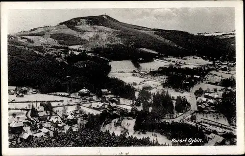 Ak Oybin Oberlausitz, Ort mit Umgebung, Winter