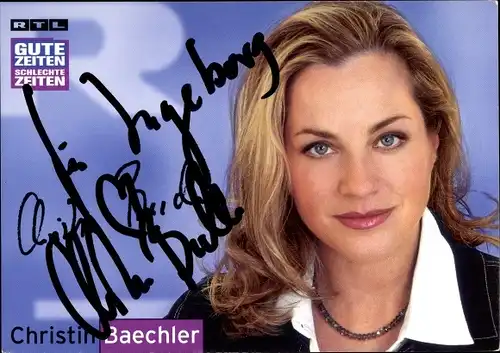 Ak Schauspielerin Christin Baechler, Portrait, Autogramm, Gute Zeiten Schlechte Zeiten, RTL