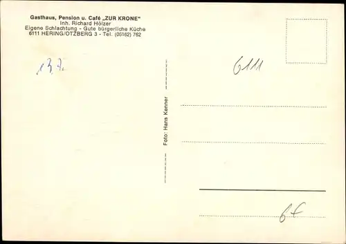 Ak Hering Otzberg im Odenwald, Gasthof zur Krone