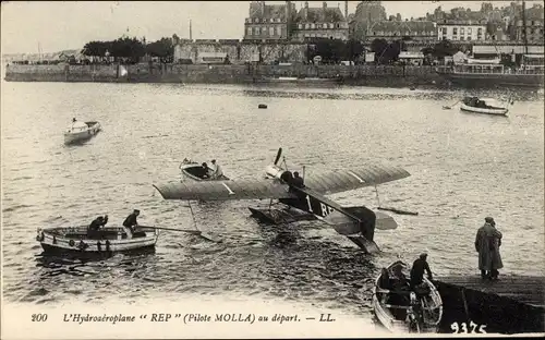 Ak Hydroaeroplane REP, Pilote Molla, au depart, Wasserflugzeug