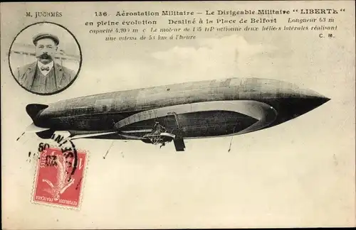 Ak Aerostation Militaire, Dirigeable Militaire Liberte en pleine evolution, Französisches Luftschiff