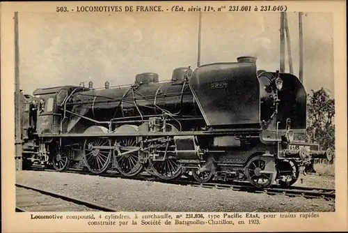 Ak Locomotives de France, Est, Machine no No. 231.036, Type Pacific Etat