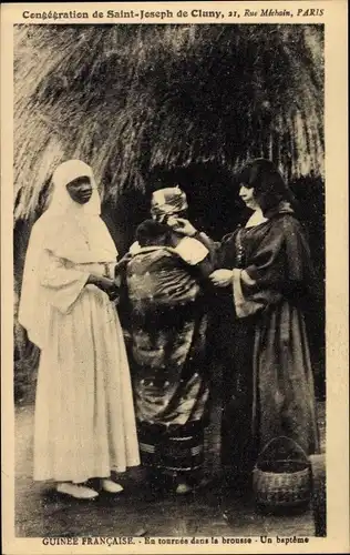 Ak Konakry Conakry Guinea, Schwarze Nonne, Congrégation de St. Joseph de Cluny