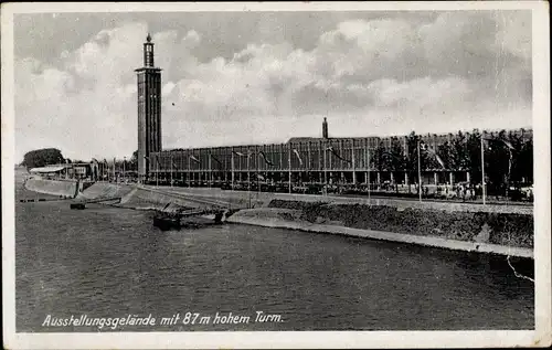 Ak Köln am Rhein, Ausstellungsgelände mit hohem Turm