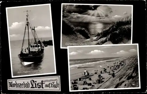 Ak List auf Sylt, Am Hafen, Dünen, Weststrand