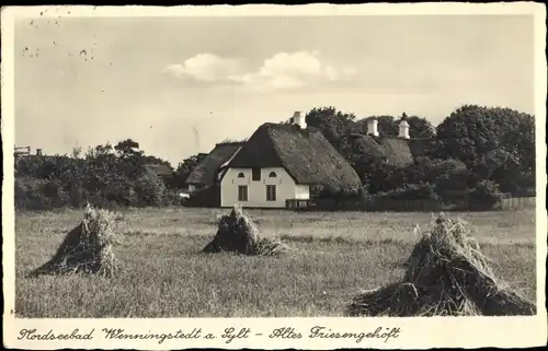 Ak Wenningstedt Braderup auf Sylt, Altes Friesengehöft