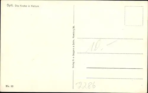 Ak Keitum auf Sylt, Kirche