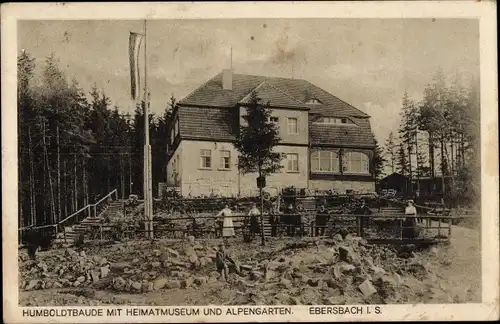 Ak Ebersbach in Sachsen, Humboldtbaude, Heimatmuseum, Alpengarten