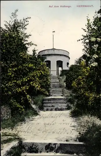 Ak Herrnhut in der Oberlausitz, Partie auf dem Hutberge, Treppe