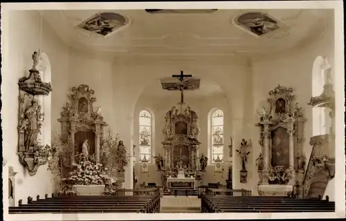 Ak Obereschach Villingen Schwenningen im Schwarzwald, Pfarrkirche, Inneres