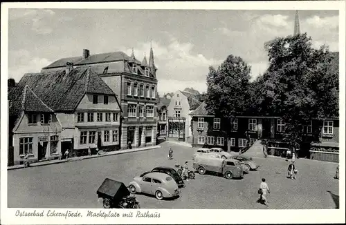 Ak Ostseebad Eckernförde, Marktplatz mit Rathaus