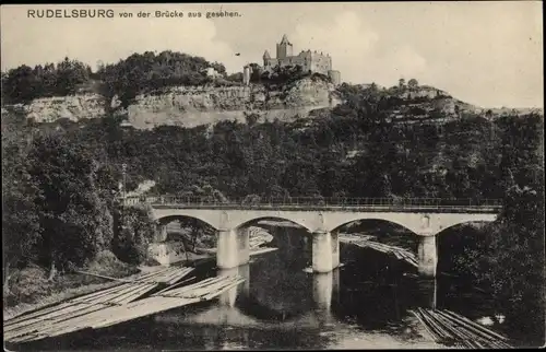 Ak Bad Kösen Naumburg an der Saale, Rudelsburg, Brücke