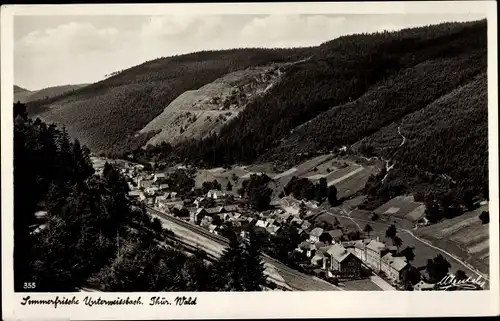 Ak Unterweißbach Thüringen, Ort aus Vogelschau, Sommerfrische