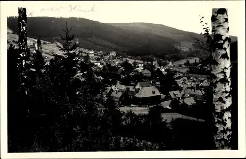 Ak Manebach Ilmenau in Thüringen, Durchblick zum Ort