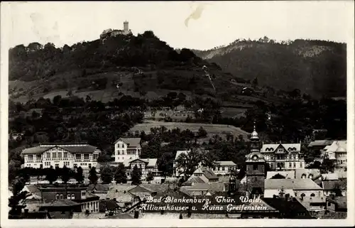 Ak Blankenburg Thüringen, Blick auf Allianzhäuser und Ruine Greifenstein