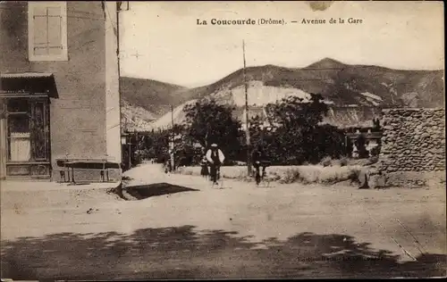 Ak La Coucourde Drôme, Avenue de la Gare