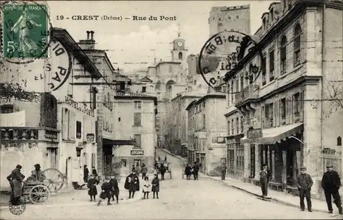 Ak Crest Drôme, Rue du Pont