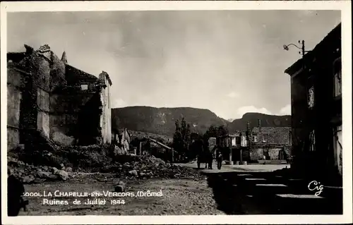 Ak La Chapelle en Vercors Drôme, Ruines de Juillet 1944