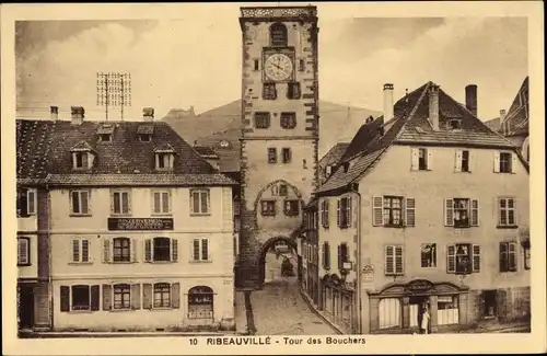 Ak Ribeauvillé Rappoltsweiler Elsass Haut Rhin, Tour des Bouchers, Fleischerturm