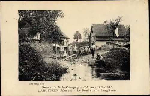 Ak Largitzen Elsass Haut Rhin, Le Pont sur la Largitzen