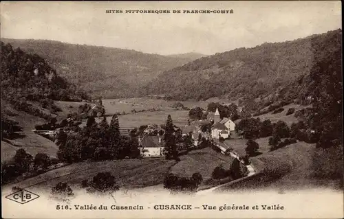 Ak Cusance Doubs, Vue generale et Vallee